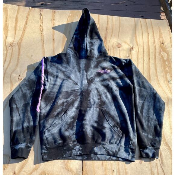 Santa Cruz Skateboard Synthwave Pullover Hoodie Men’s Black Tie Dye S Pre-Owned - Picture 1 of 7